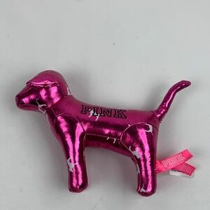 Victoria's Secret PINK Shiny METALLIC Pink Dog Plush Toy collectible